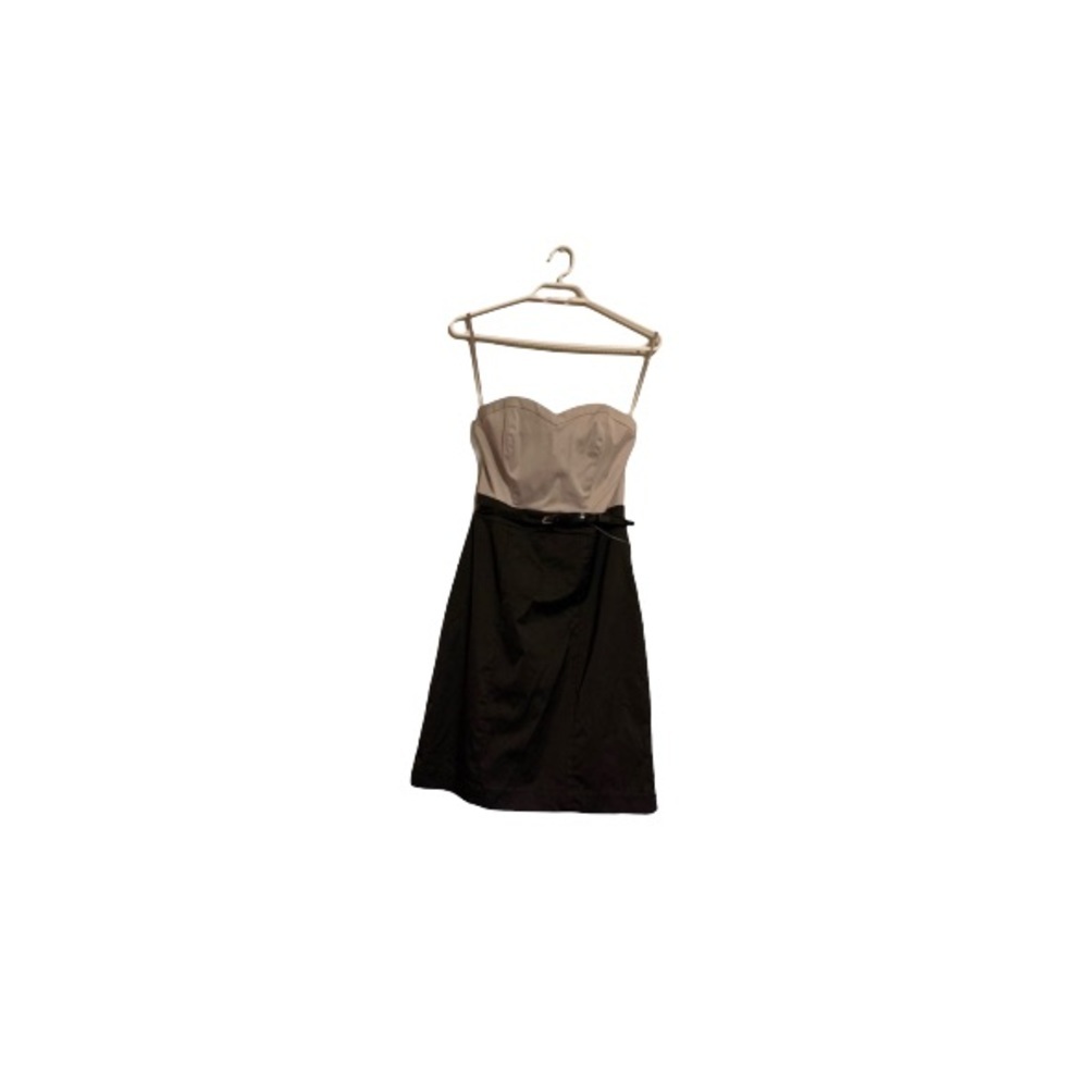 🆕 H&M Tan and Black Belted Colour Block Dress - Women’s Size 6